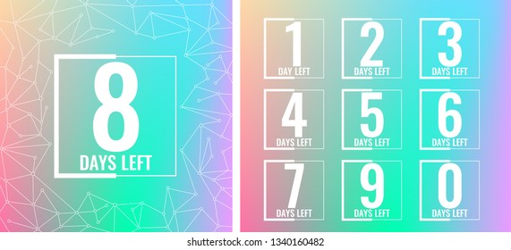 Number days left countdown vector illustration template