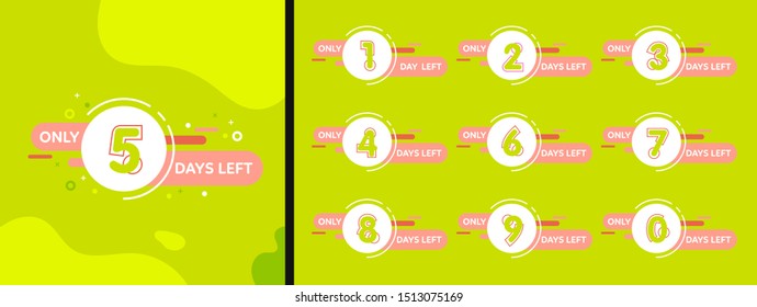 Number days left countdown vector illustration template