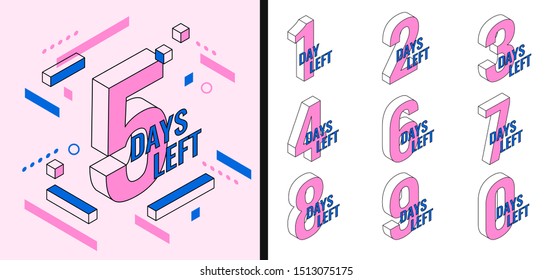 Number days left countdown vector illustration template