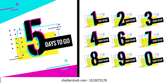 Number days left countdown vector illustration template