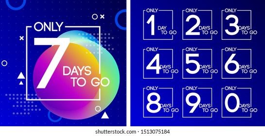 Number days left countdown vector illustration template