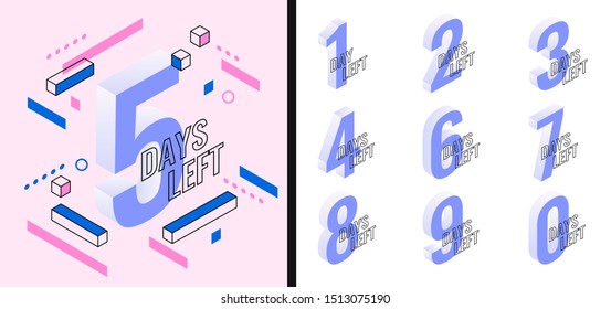 Number days left countdown vector illustration template