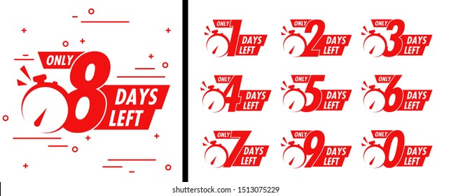 Number Days Left Countdown Vector Illustration Template