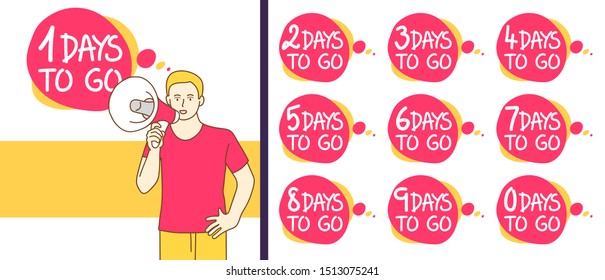 Number days left countdown vector illustration template