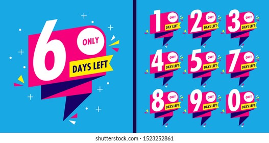 Number days left countdown vector illustration template