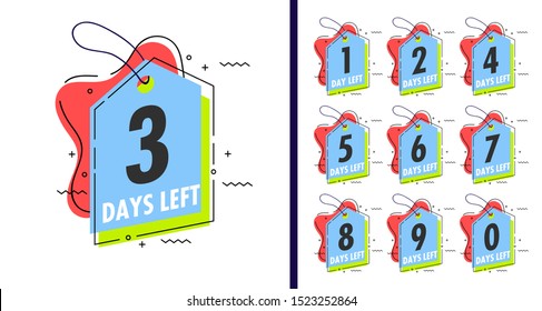 Number days left countdown vector illustration template