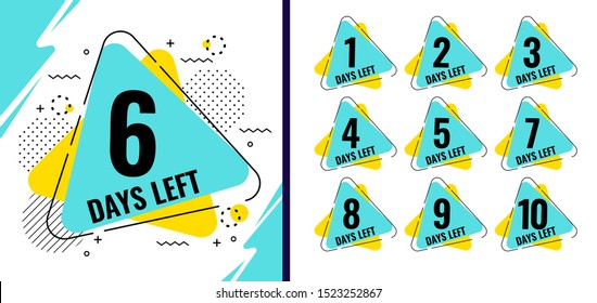 Number days left countdown vector illustration template