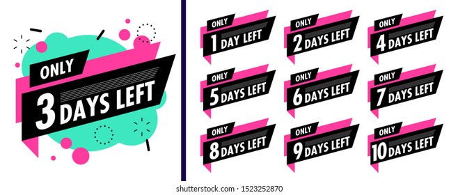 Number days left countdown vector illustration template