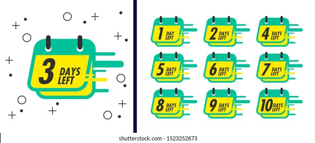 Number days left countdown vector illustration template