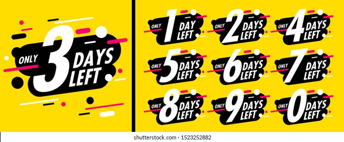 Number days left countdown vector illustration template