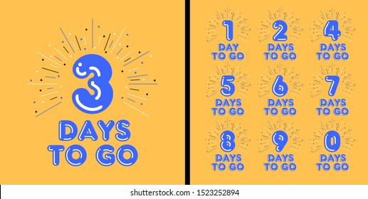 Number days left countdown vector illustration template