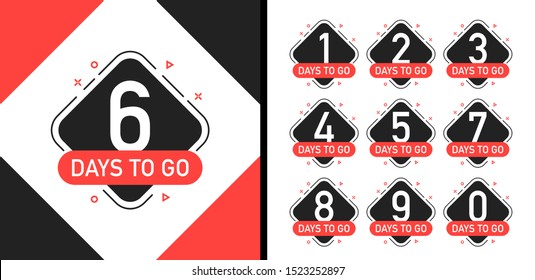 Number days left countdown vector illustration template