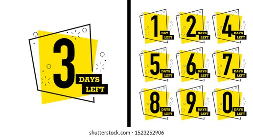 Number days left countdown vector illustration template