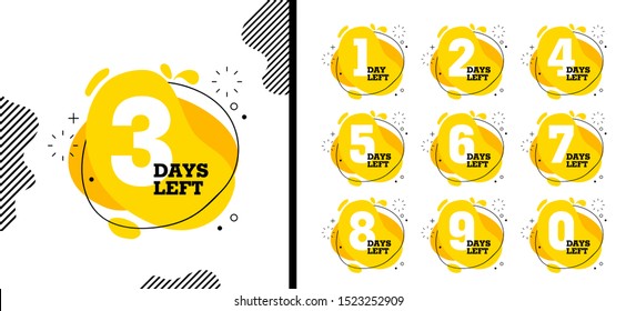 Number days left countdown vector illustration template