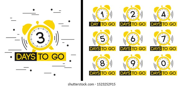 Number days left countdown vector illustration template