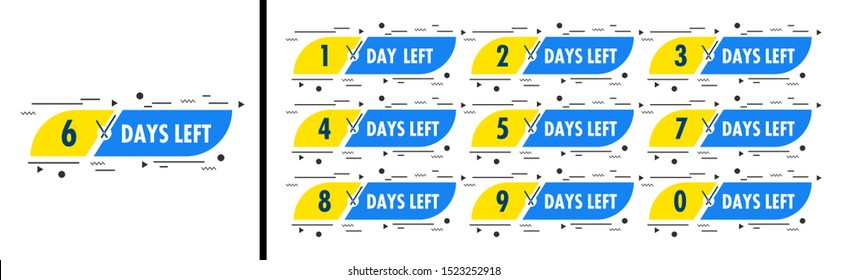 Number days left countdown vector illustration template