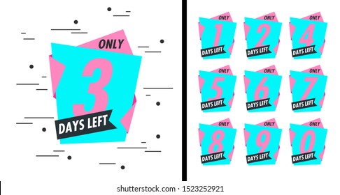 Number days left countdown vector illustration template