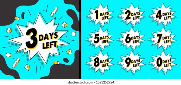 Number days left countdown vector illustration template