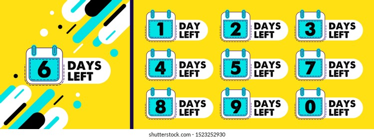 Number days left countdown vector illustration template