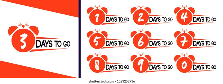 Number days left countdown vector illustration template