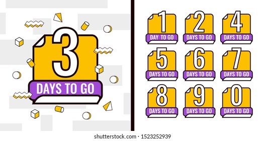 Number days left countdown vector illustration template