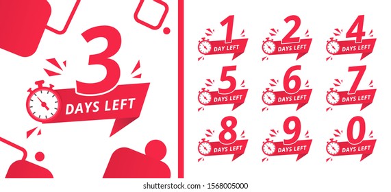 Number days left countdown vector illustration template