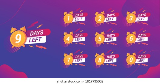 Number days left countdown vector illustration template  can be use for promotion, sale, landing page, template, ui, web, mobile app, poster, banner, flyer
