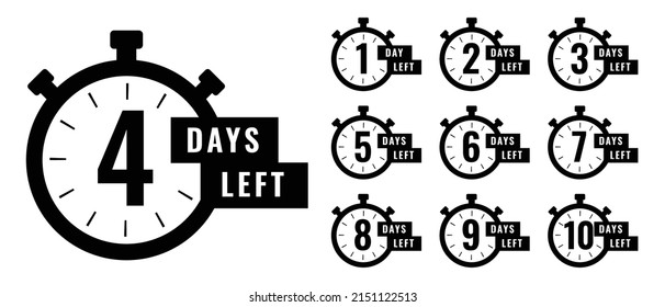 Number days left countdown vector illustration template.