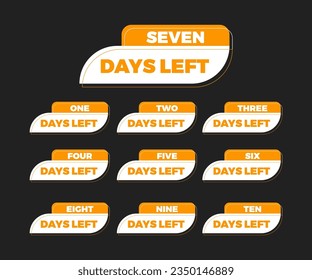 Number days left countdown vector illustration template