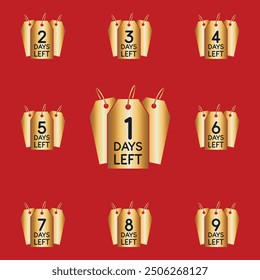 Number Days Left Countdown Vector Illustration Template