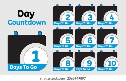 Number days left countdown vector illustration template, Time's Running Out, Exclusive Countdown day left. Engaging countdown visuals for sales, events, and promo