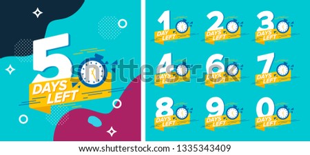 Number days left countdown vector illustration template