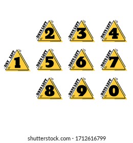 Number days left countdown yellow black vector eps 10 design illustration 