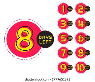 number of days left counter in circular memphis style