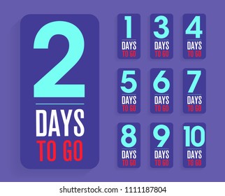 number of days left to go, badges or sticker design, flat vector design