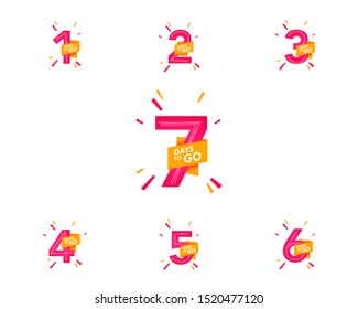 Number Of Days Left To Go Countdown For Sale, Promotion, Poster Or Banner. Simple Flat Illustration.