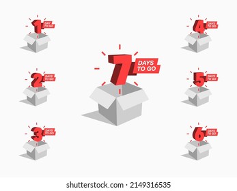 Number of days left to go countdown for sale, promotion, poster or banner. Easy to use for your website or advertising.