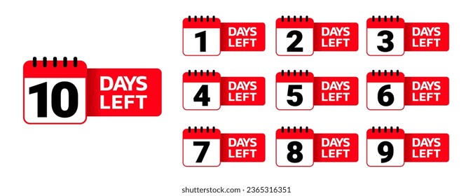 Number of days left to go sign for sale and promotion. Countdown left days	