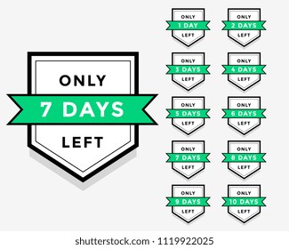 number of days left label badge or sticker design