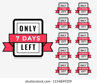 number of days left label or badge design for sale promotion