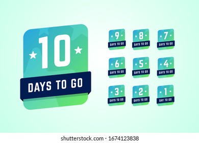 Number of days left labels. Vector illustration in gradient style.