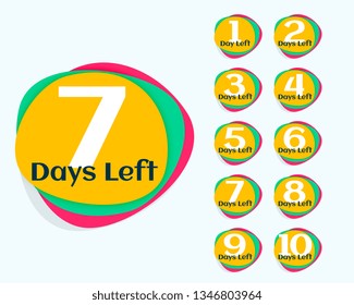 number of days left promotional banner or sticker