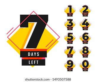 number of days left promotional template set