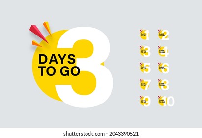 Number of days left sign in modern flat style for sale, and promotion
