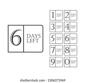 number of days left sign. vector illustration