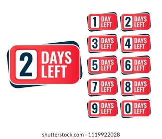 Number Of Days Left Sticker Design