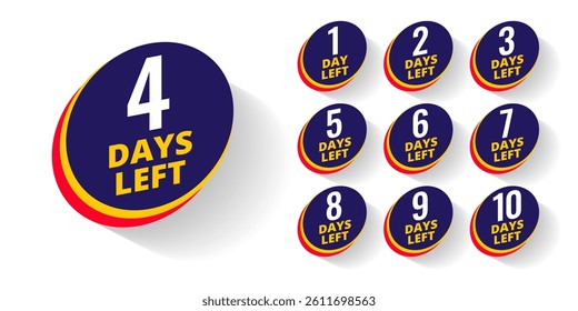 number of days left sticker template a countdown timer for limited sale vector