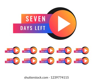 number of days left stocker badge symbol design