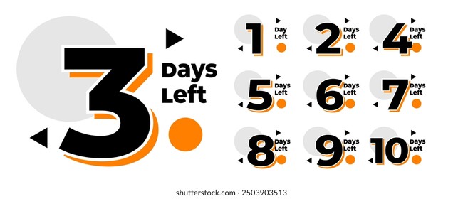 number of days left tag for limited time deal vector