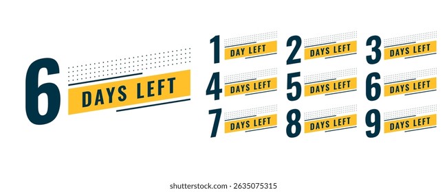 number of days left template for business promotion vector